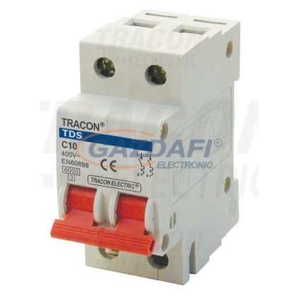   TRACON TDS-2C-1 Kismegszakító, színes karral, 2 pólus, C karakterisztika 1A, 6kA