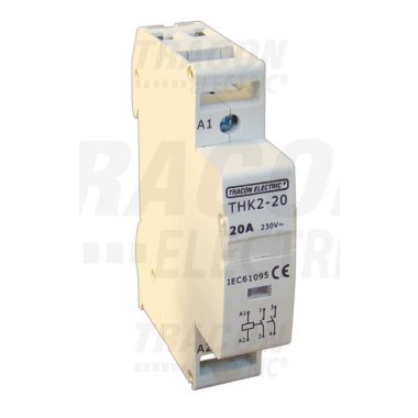 TRACON THK2-20 Installációs kontaktor 230V, 50Hz, 2P, 2×NO, 20/7A, 4/1,2kW, 230V AC