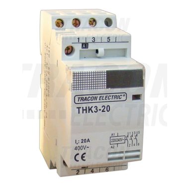 TRACON THK2-32 Installációs kontaktor 230V, 50Hz, 2P, 2×NO, 32/12A, 6,5/1,9kW, 230V AC