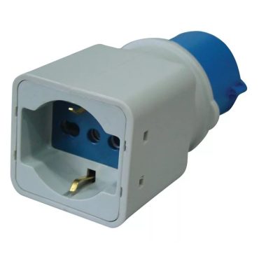 TRACON TICS-A1 Csatlakozó adapter, CEE/Schuko 16A, 250V, IN 2P+E 6h (CEE), OUT 2P+E (Schuko)