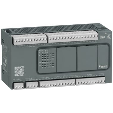 SCHNEIDER TM200C40U Modicon M200 Easy PLC, 40 I/O1xRS485, tranzisztoros kimenet (sink), 24 VDC