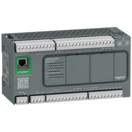   SCHNEIDER TM200CE32R Modicon M200 Easy PLC, 32 I/O1xRS485, 1xEthernet, relés kimenet, 230 VAC