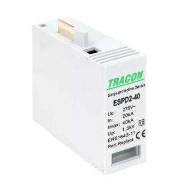 TRACON ESPD2-40MO, T2 AC típusú túlfeszültség levezető betét 40 M Uc:275V, In:20kA, Imax:40kA, Up:1,3kV