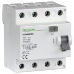   TRACON EVOAGS4P1003 Áram-védőkapcsoló, 4 pólusú 100A, 300mA, 10kA, A/S