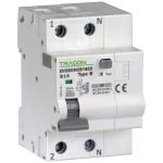   TRACON EVOBKM2B2503 Kombinált védőkapcsoló, 2P, 3modul, B karakterisztika B25A, 30 mA, 6kA, B