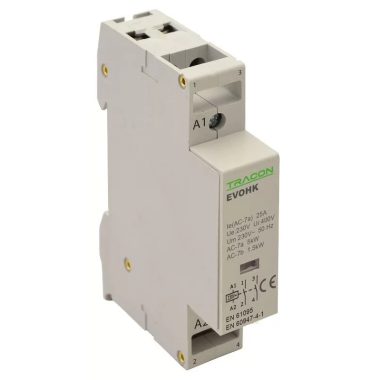 TRACON EVOHK2-25-24 Installációs kontaktor24V, 50Hz, 1 Mod, 2×NO, AC1/AC7a, 25A,