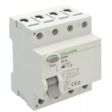 TRACON EVOV4P403 Bloc cu protectie diferentiala  4 poli 40A, 300mA, 6kA, AC