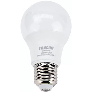 TRACON LAS6012W Spherical LED light source with SAMSUNG chip 230V, 50Hz, 12W, 3000K, E27,1030 lm, 200 °, A60, SAMSUNG chip, EEI = A +