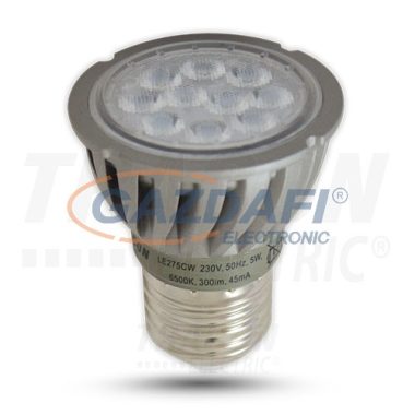 TRACON LE275CW Power LED fényforrás 230VAC, 5W, 6500K, E27, 330 lm, 40°