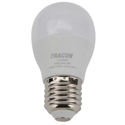   TRACON LGS458W Spherical LED light source with SAMSUNG chip 230V, 50Hz, 8W, 3000K, E27,570lm, 180 °, G45, SAMSUNG chip, EEI = A +