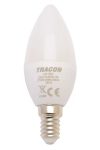 TRACON LGY7W LED light source with candle cover, milk glass 230V, 50Hz, 7W, 2700K, E14, 500lm, 250 °