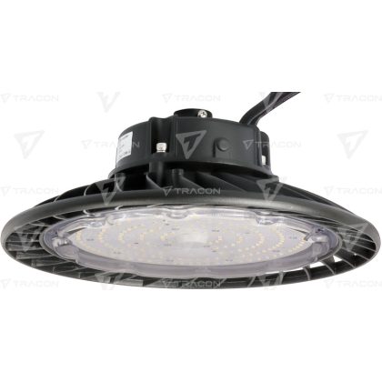   TRACON LHBC100W LED csarnokvilágító, kültéri,UFO forma 230 VAC, 100 W, 15000 lm, 4500K, 30000 h, IP65, 1-10V, EEI=D