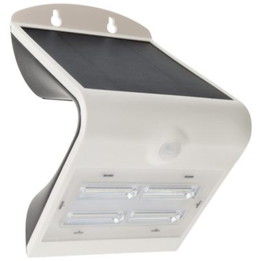 TRACON LSLBW3W Solar LED wall luminaire with motion sensor, white 3.2 W, 4000 K, 400 lm, IP65, 3.7 V, 2 Ah