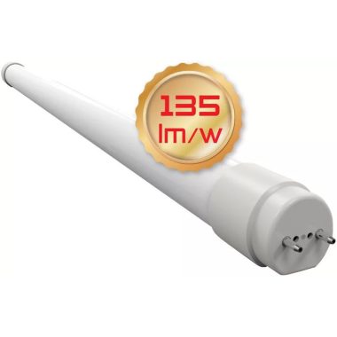 TRACON LT8GH12018CW Glass LED light tube, opal bulb 230 V, 50 Hz, G13, 18 W, 2450 lm, 6500 K, 200 °, EEI = A +