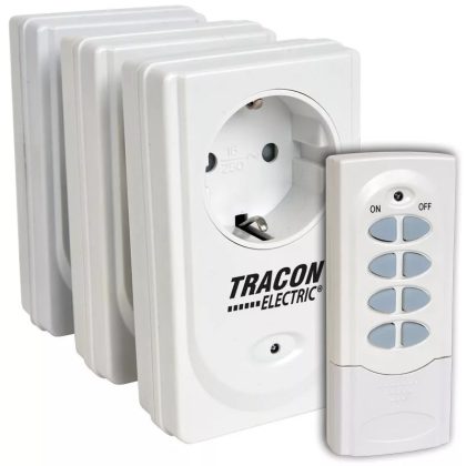   TRACON RCS13 Távkapcsolós csatlakozóaljzat230VAC, 50Hz, 3600W, IP20, 433,92MHz