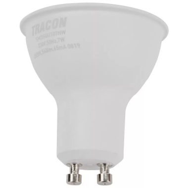 TRACON SMDSGU107NW Bec Led spot  cu carcasă de plastic LED SMD LED cu cip SAMSUNG 230V, 50Hz, GU10.7W, 560lm, 4000K, 120 °, cip SAMSUNG, EEI = A +