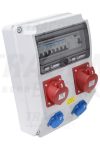 TRACON TDB12-12MV Junction box with protection, wired, ready-made Prot .: RCCB, MCB Out: 2 × SHUKO + 1 × 32A (3P + N + E) + 1 × 16A (3P + N + E)