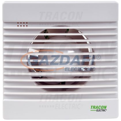   TRACON VF100-BTSH Fürdőszoba ventilátor, golyóscsapágy+időzítő+v.zsalu+pára 230 VAC, 15W, 80 m3/h, 33 dB,100 mm