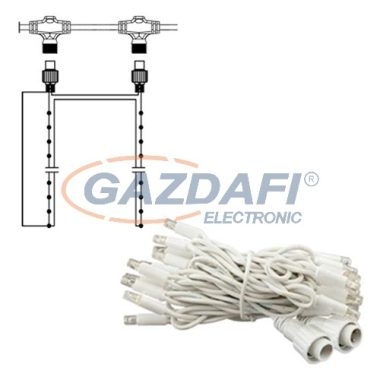 TRONIX 010-172 LED 2-es zárószál fényfüggönyhöz, 2 x 1.5 m, 30 LED, fehér kábel, meleg fehér fény, IP44