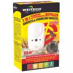   Weitech WK1003 2 az 1-ben ultrahangos és elektromágneses kártevőriasztó 60m2