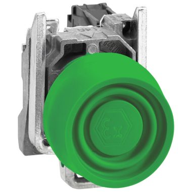 SCHNEIDER XB4BPS31EX ATEX D nyomógomb, fém, 1NO, zöld, színes védőspkával