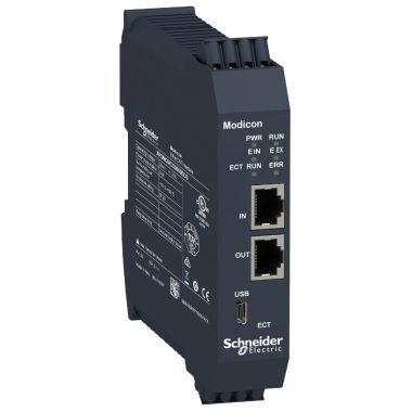 SCHNEIDER XPSMCMCO0000ECG Preventa XPS MCM biztonsági vezérlő, kommunikációs modul, EtherCAT, 2xRJ45, rugós