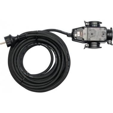 YATO YT-81162 Elektromos hosszabbító 20 m gumi szigetelésű 3-es elosztóval 16 A/1,5 mm2 H07RN-F, IP44 3G1,5 mm