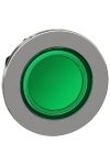 SCHNEIDER ZB4FH033 Harmony panelbe süllyesztett fém világító nyomógomb fej, Ø30, zöld, nyomó-nyomó