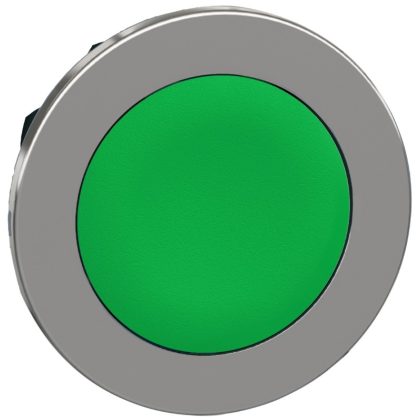  SCHNEIDER ZB4FH3 Harmony panelbe süllyesztett fém nyomógomb fej, Ø30, kiemelkedő, zöld, nyomó-nyomó
