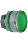 SCHNEIDER ZB5AH033C0 Harmony műanyag világító nyomógomb fej, Ø22, nyomó-nyomó, zöld, szürke perem