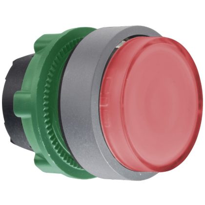   SCHNEIDER ZB5AW143C0 Harmony műanyag világító nyomógomb fej, Ø22, visszatérő, LED-es, kiemelkedő, piros, szürke perem