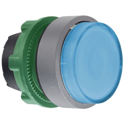   SCHNEIDER ZB5AW163C0 Harmony műanyag világító nyomógomb fej, Ø22, visszatérő, LED-es, kiemelkedő, kék, szürke perem