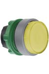 SCHNEIDER ZB5AW183SC0 Harmony műanyag világító nyomógomb fej, Ø22, visszatérő, LED-es, kiemelkedő, hornyolt lencse, sárga, szürke perem