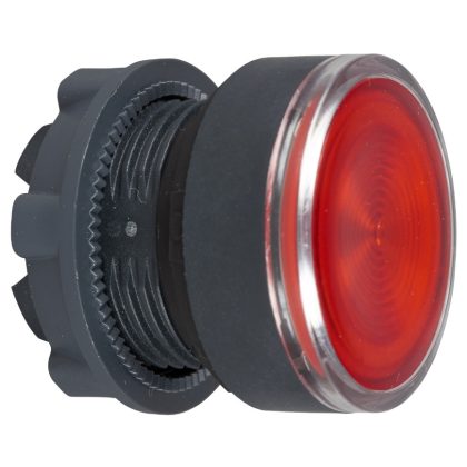   SCHNEIDER ZB5AW343S Harmony műanyag világító nyomógomb fej, Ø22, visszatérő, beépített LED-hez, hornyolt lencsével, piros