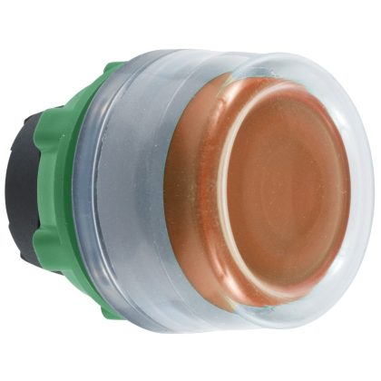   SCHNEIDER ZB5AW553C0 Harmony műanyag világító nyomógomb fej, Ø22, visszatérő, védősapkás, beépített LED-hez, narancssárga, szürke perem
