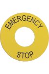 SCHNEIDER ZB6Y7330 Kerek felirati címke D45 "emergency stop"