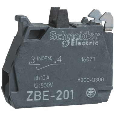 SCHNEIDER ZBE1019 Harmony XB4/XB5 érintkező blokk, 1NO, csavaros csatlakozó lapos vezetékhez