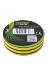 TRACON ZS20 Szigetelőszalag, zöld/sárga 20m×18mm, PVC, 0-90°C, 40kV/mm, 10 db/csomag