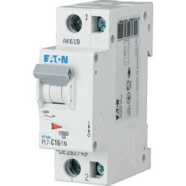 EATON 165241 PL7-D1/1N Kismegszakító, 10kA 1pól.+null