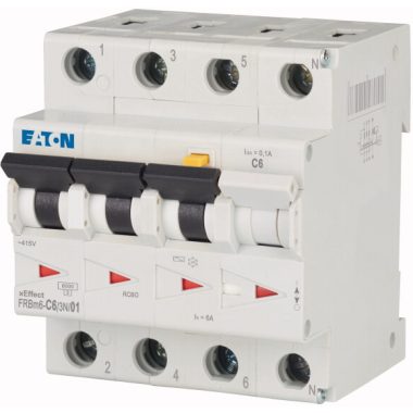 EATON 170900 FRBM6-C6/3N/01 Áramvédő-kismegszak. 10kA 3p+N