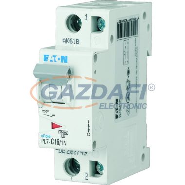 EATON 262728 PL7-B10/1N Kismegszakító, 10kA 1pól.+null