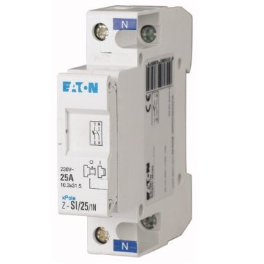 EATON 263897 Z-SI/25/1N Biztosítós szak. kapcs. (üres) 1+N, 25A(10,3x31,5)