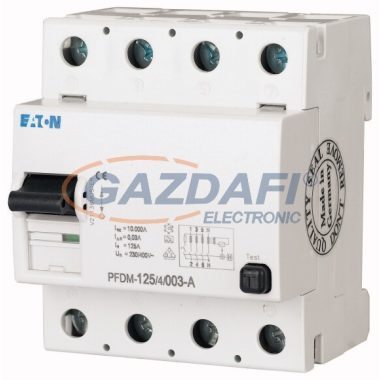 EATON 285639 PFDM-125/4/03-S / A Comutator de protecție de curent 10kA cu 4 poli.