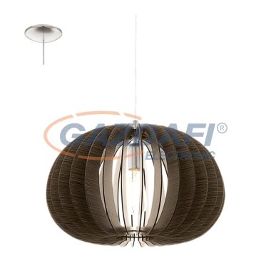 EGLO 94638 Függeszték E27 1x60W barna 45cm Cossano