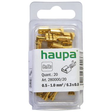 HAUPA 280004 Csúszósaru szigeteletlen sárgaréz 1.0-2.5 /6.3x0.8  200 db/csomag