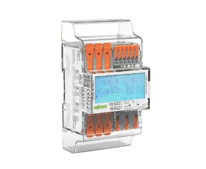 WAGO 879-3020 Fogyasztásmérő (MID); közvetlen csatlakozáshoz; 65 A; 3x230/400V; 50Hz; Modbus® és M-Bus; 2 x S0 interfész; 4PS